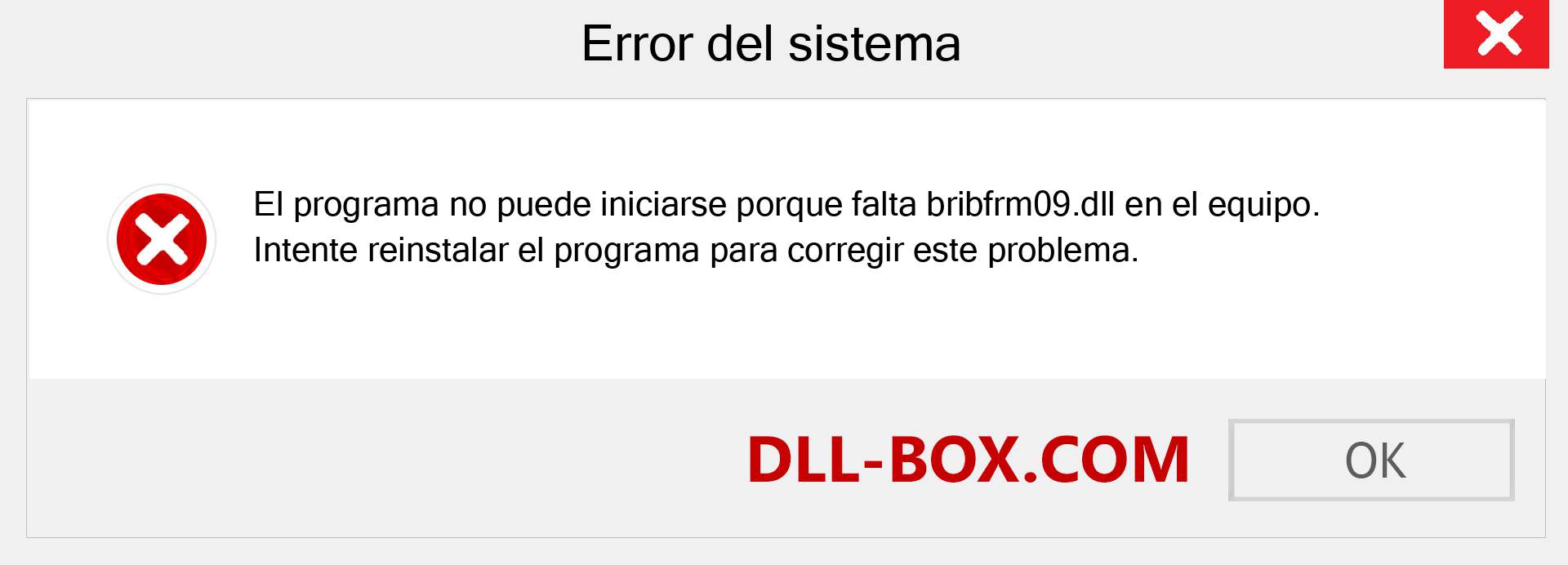 ¿Falta el archivo bribfrm09.dll ?. Descargar para Windows 7, 8, 10 - Corregir bribfrm09 dll Missing Error en Windows, fotos, imágenes